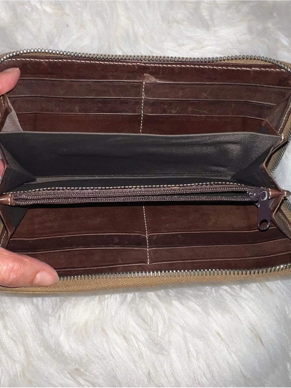 Vintage Dooney & Bourke AWL Leather Backpack & Wallet Set British Tan